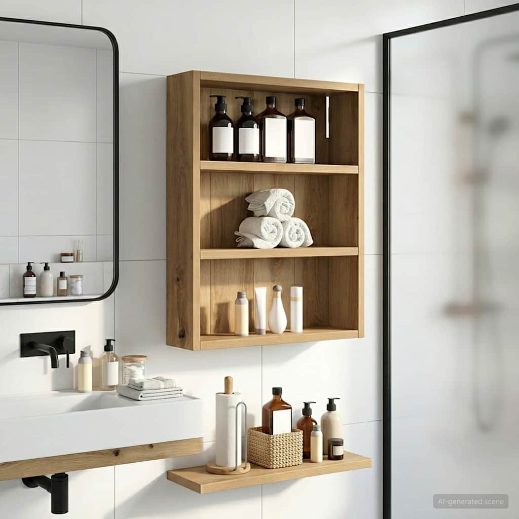 Badezimmer-Wandschrank Kunsthandwerk Eiche 40 x 10 x 50 cm