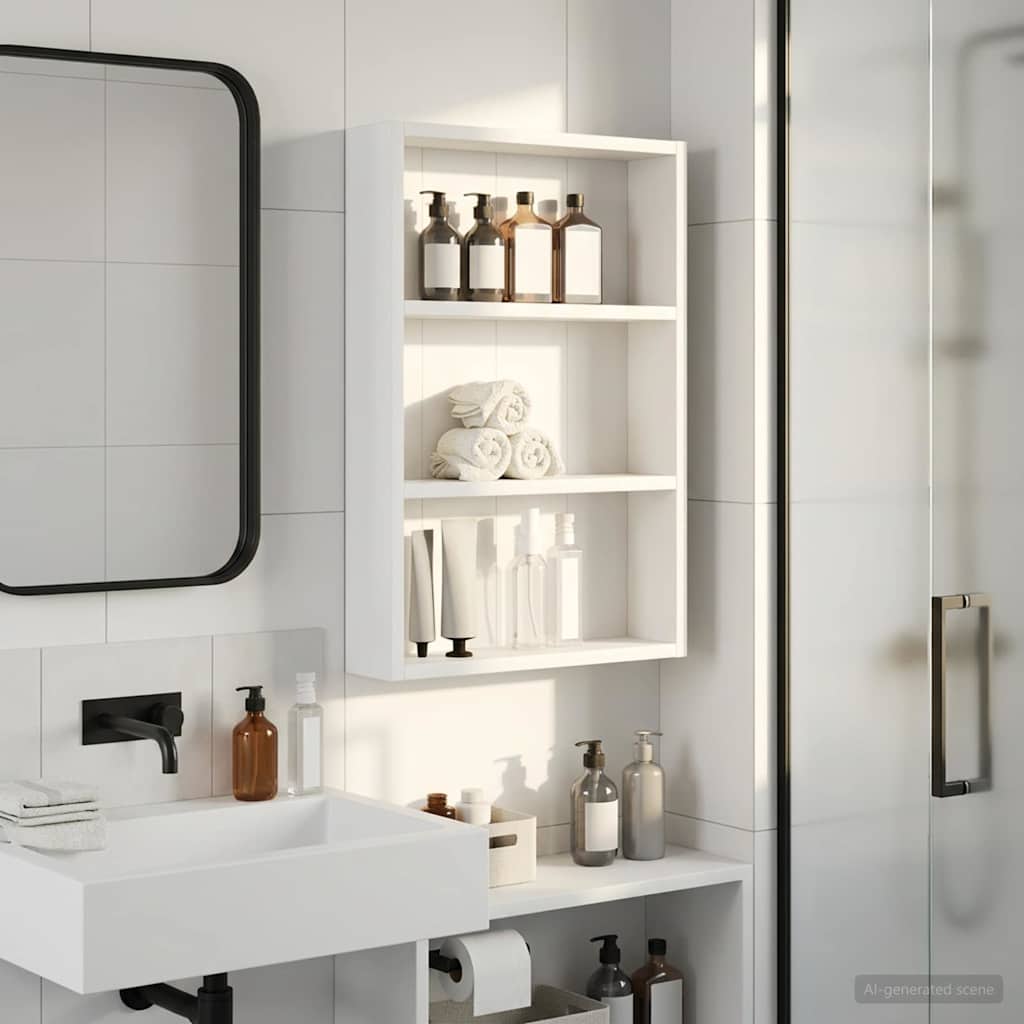 Badezimmer-Wandschrank Weiß 40 x 10 x 60,5 cm Holzwerkstoff