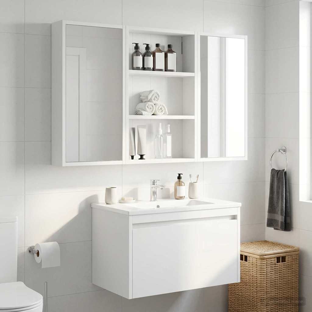Badezimmer-Wandschrank Weiß 40 x 10 x 60,5 cm Holzwerkstoff