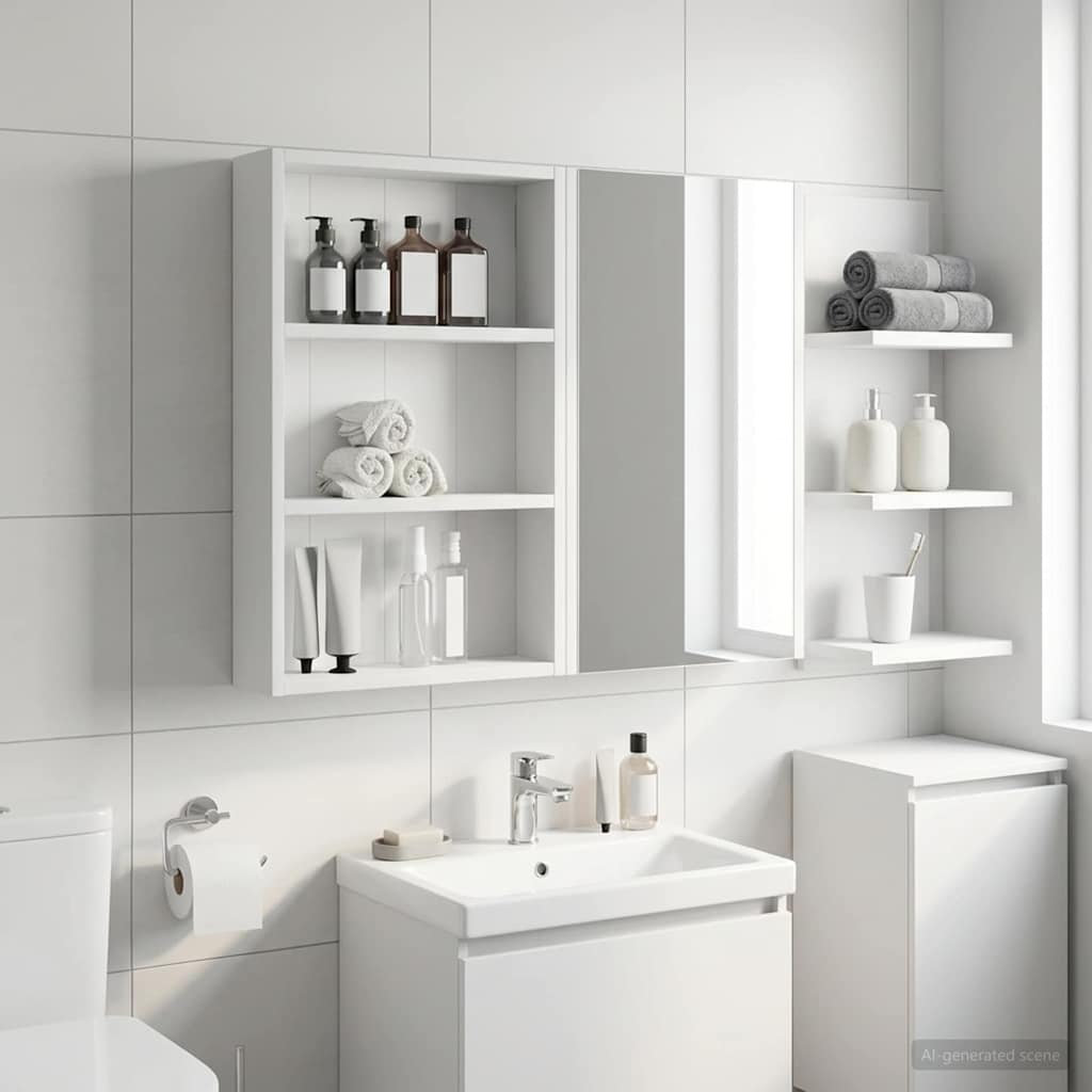Badezimmer-Wandschrank Weiß 40 x 10 x 60,5 cm Holzwerkstoff