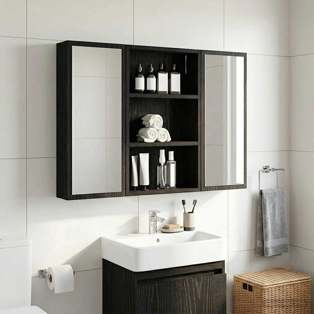 Badezimmer-Wandschrank Schwarze Eiche 40 x 10 x 60,5 cm