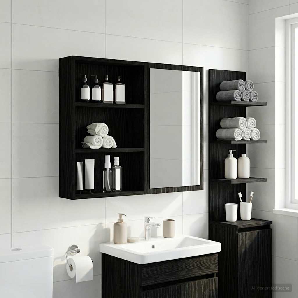Badezimmer-Wandschrank Schwarze Eiche 40 x 10 x 60,5 cm