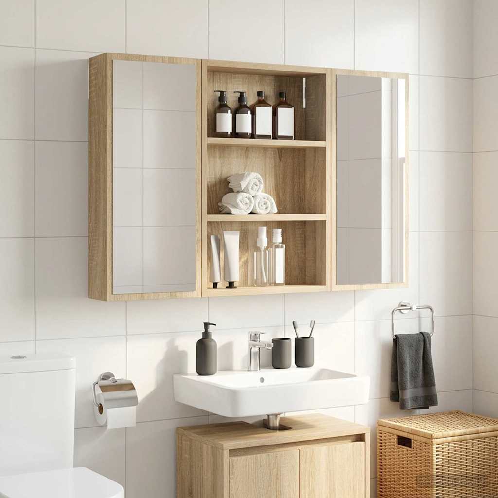 Badezimmer-Wandschrank mit Regal Sonoma-Eiche 40 x 10 x 60,5 cm