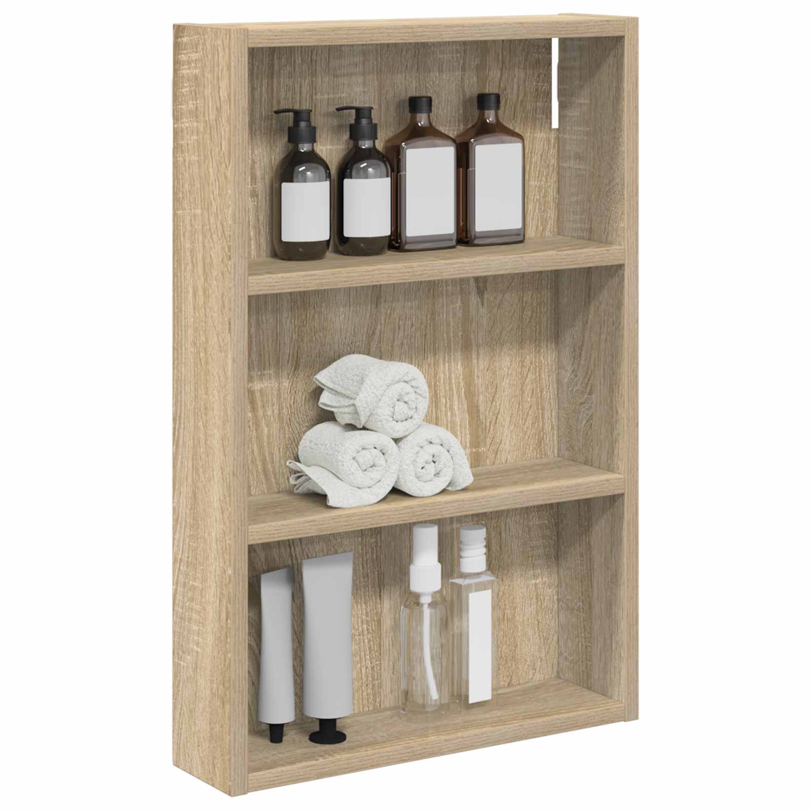 Badezimmer-Wandschrank mit Regal Sonoma-Eiche 40 x 10 x 60,5 cm