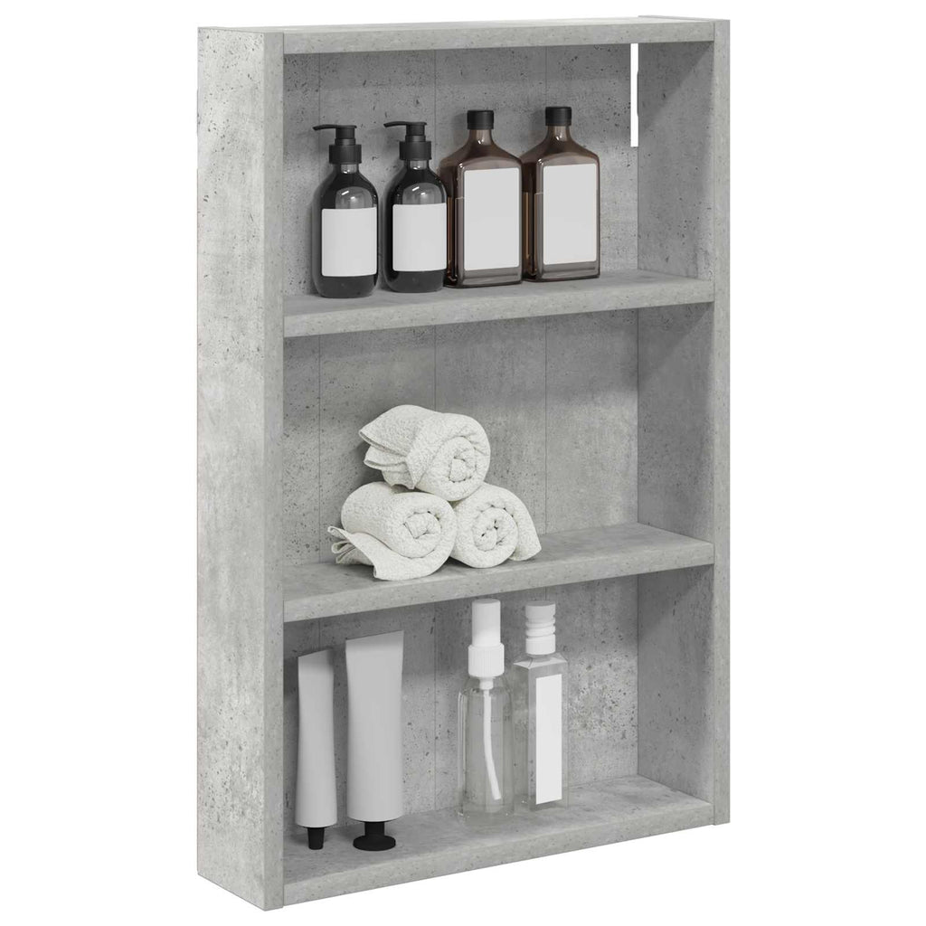 Badezimmer-Wandschrank mit Regal Betongrau 40 x 10 x 60,5 cm