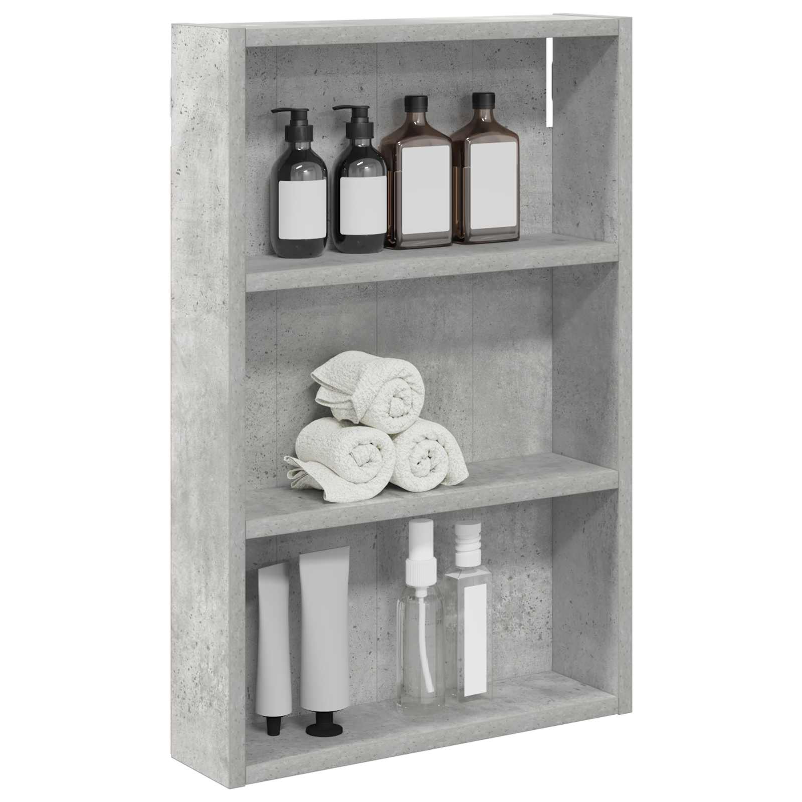 Badezimmer-Wandschrank mit Regal Betongrau 40 x 10 x 60,5 cm