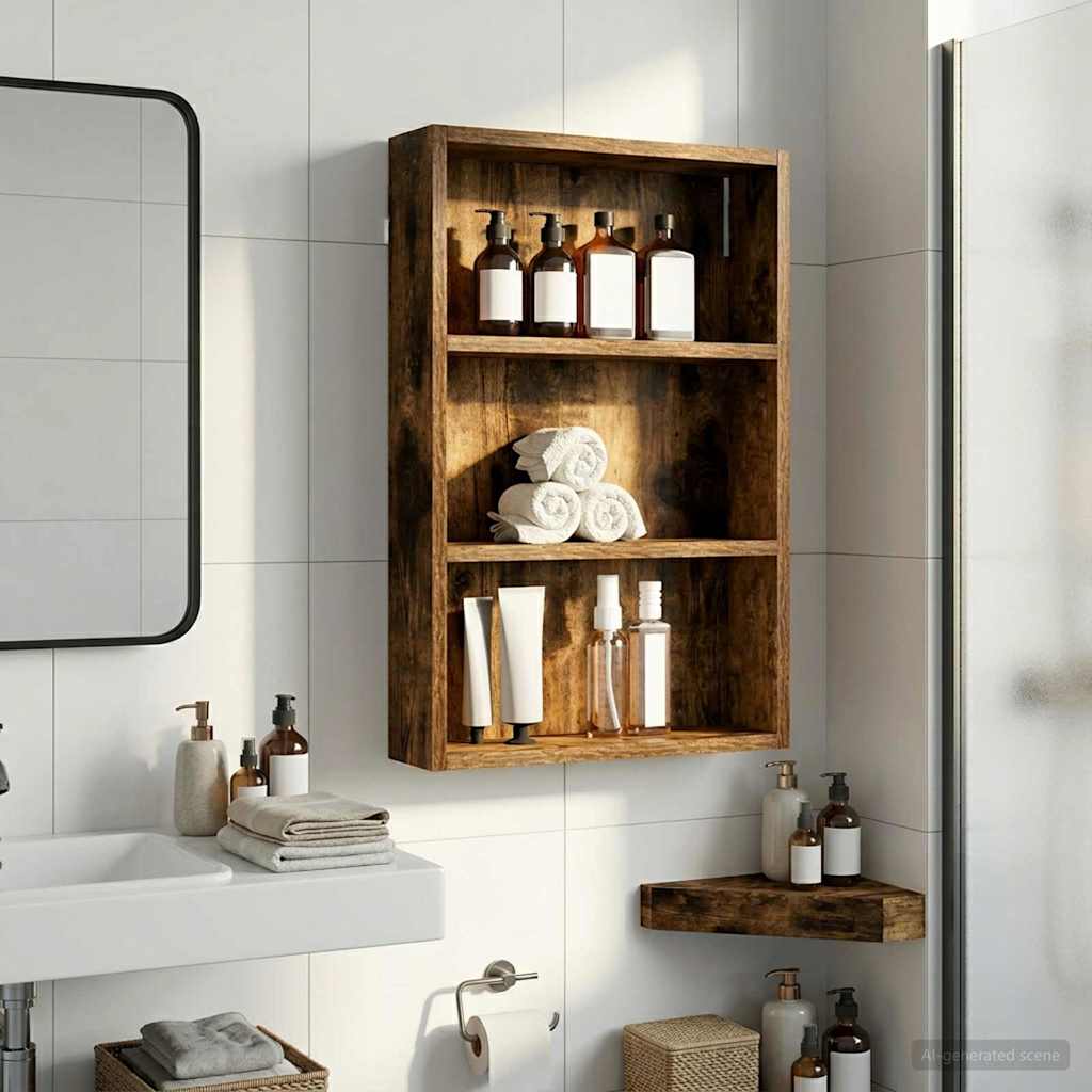 Badezimmer-Wandschrank Geräucherte Eiche 40 x 10 x 60,5 cm