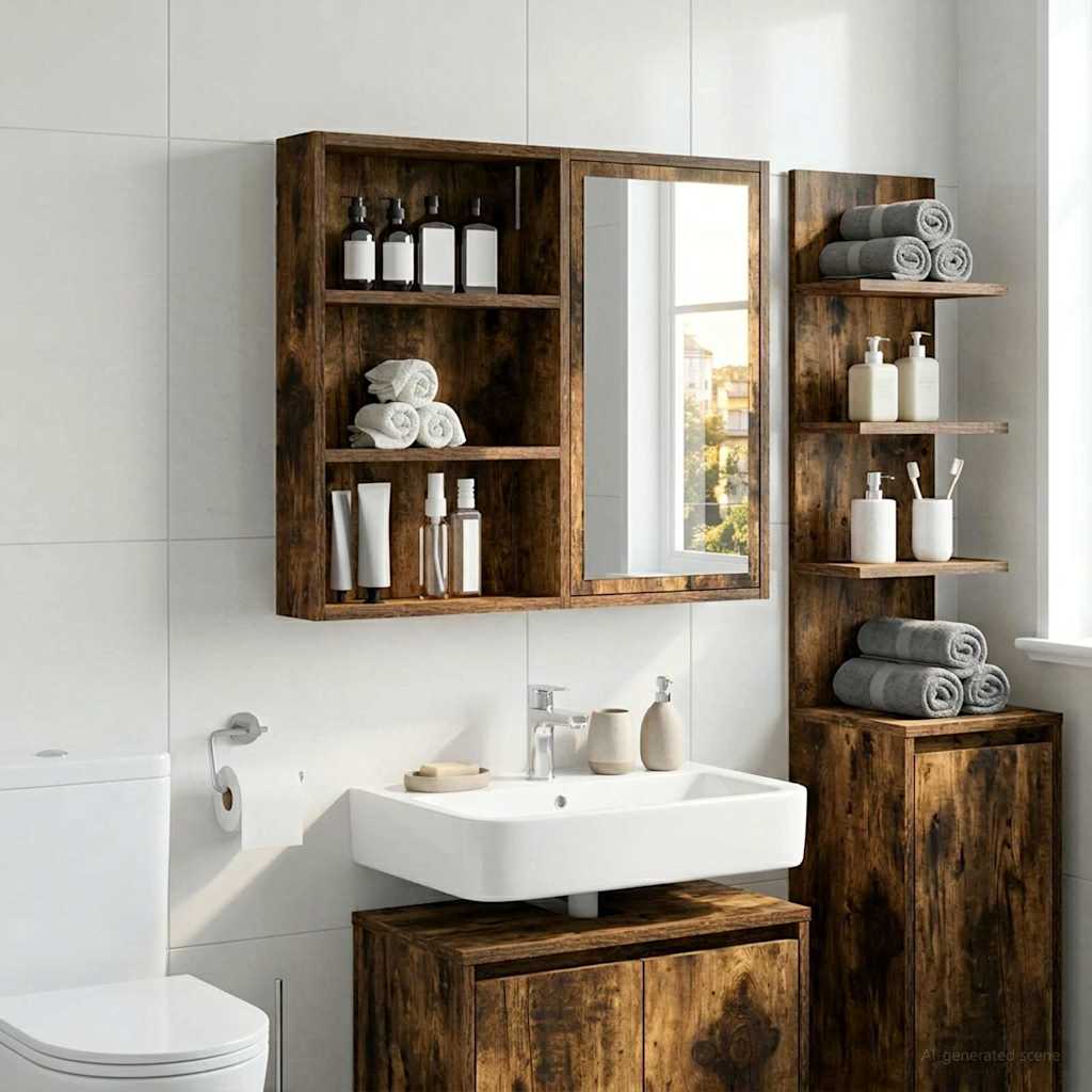Badezimmer-Wandschrank Geräucherte Eiche 40 x 10 x 60,5 cm
