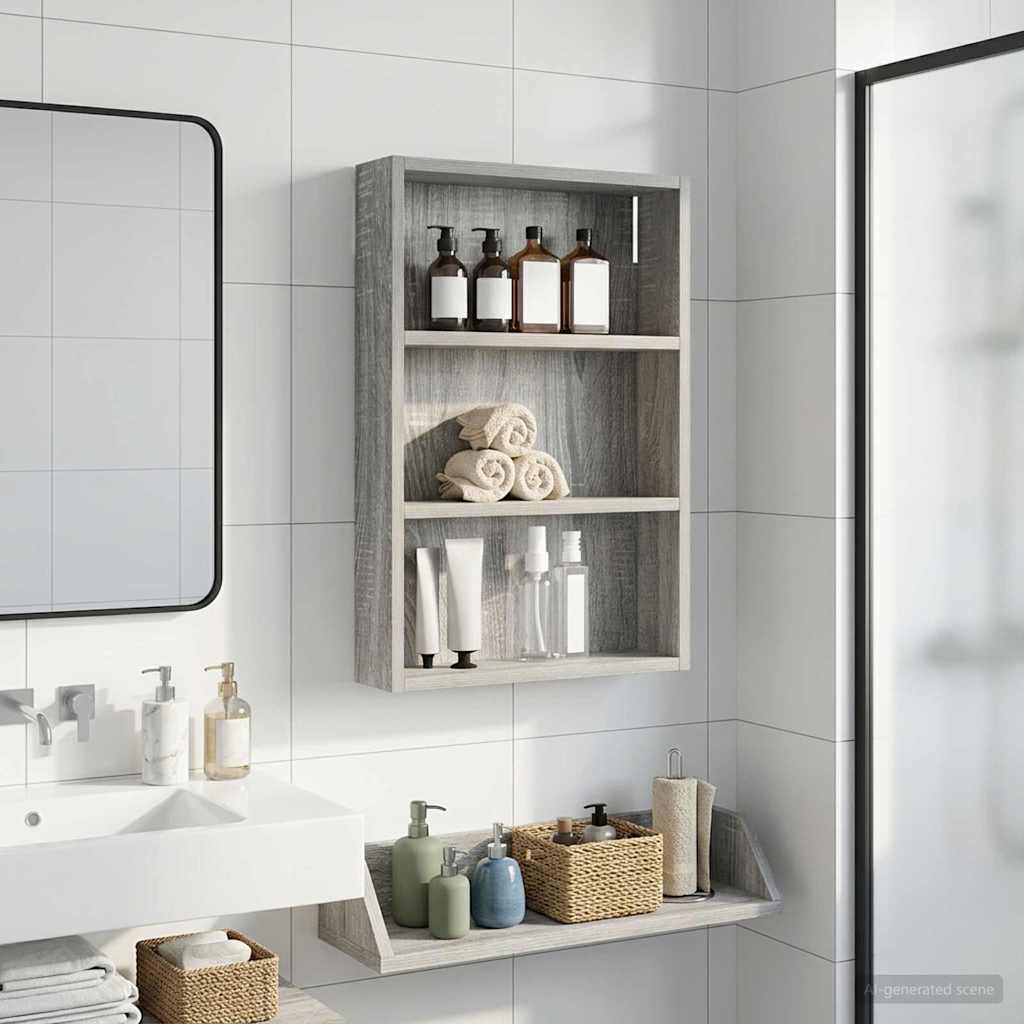 Badezimmer-Wandschrank Graues Sonoma 40 x 10 x 60,5 cm
