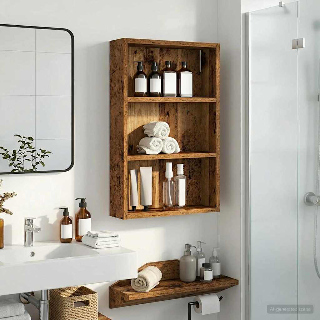 Badezimmer-Wandschrank Altholz 40 x 10 x 60,5 cm Holzwerkstoff