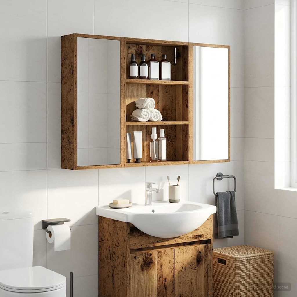 Badezimmer-Wandschrank Altholz 40 x 10 x 60,5 cm Holzwerkstoff