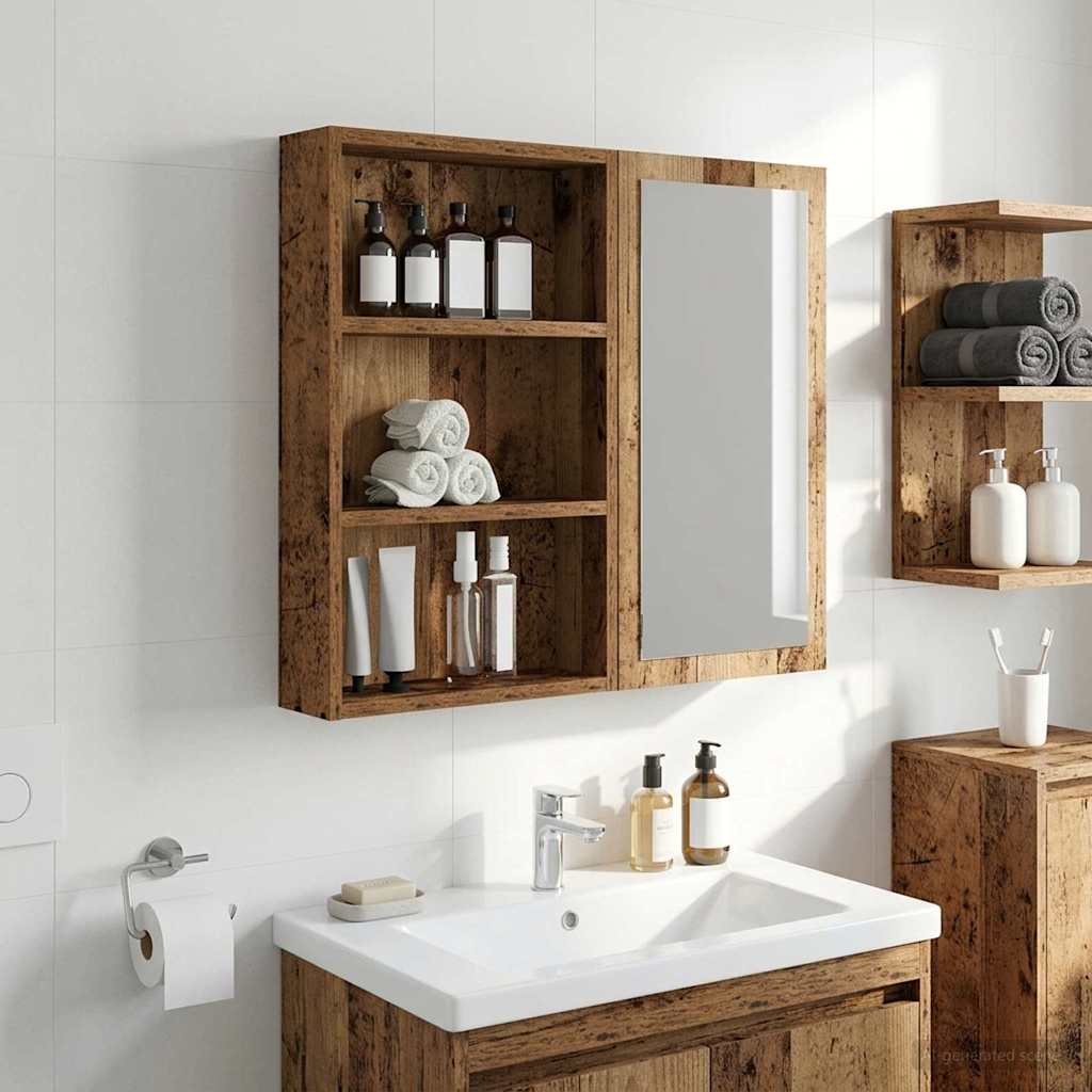 Badezimmer-Wandschrank Altholz 40 x 10 x 60,5 cm Holzwerkstoff
