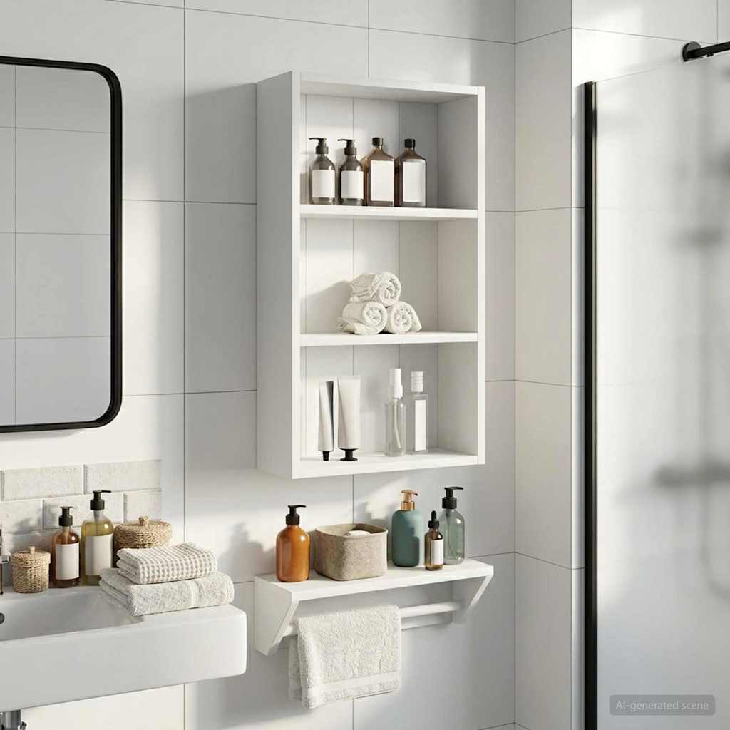 Badezimmer-Wandschrank Weiß 40 x 14 x 70 cm Holzwerkstoff