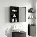 Badezimmer-Wandschrank mit Regal Schwarze Eiche 40 x 14 x 70 cm