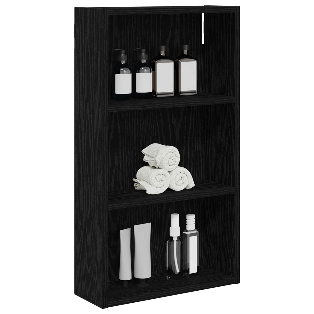 Badezimmer-Wandschrank mit Regal Schwarze Eiche 40 x 14 x 70 cm