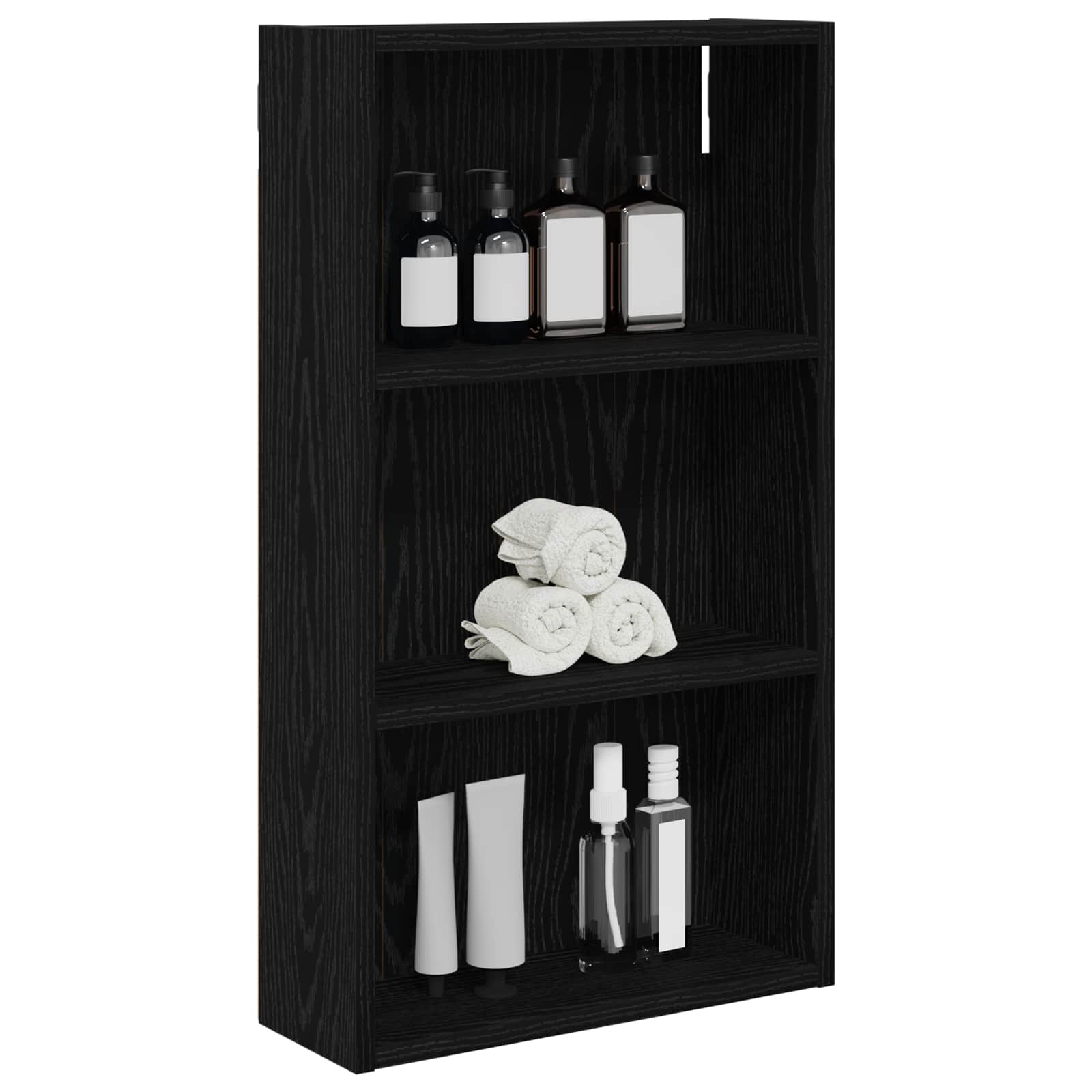 Badezimmer-Wandschrank mit Regal Schwarze Eiche 40 x 14 x 70 cm