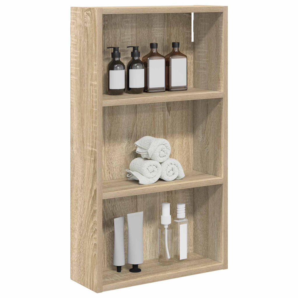 Badezimmer-Wandschrank mit Regal Sonoma-Eiche 40 x 14 x 70 cm