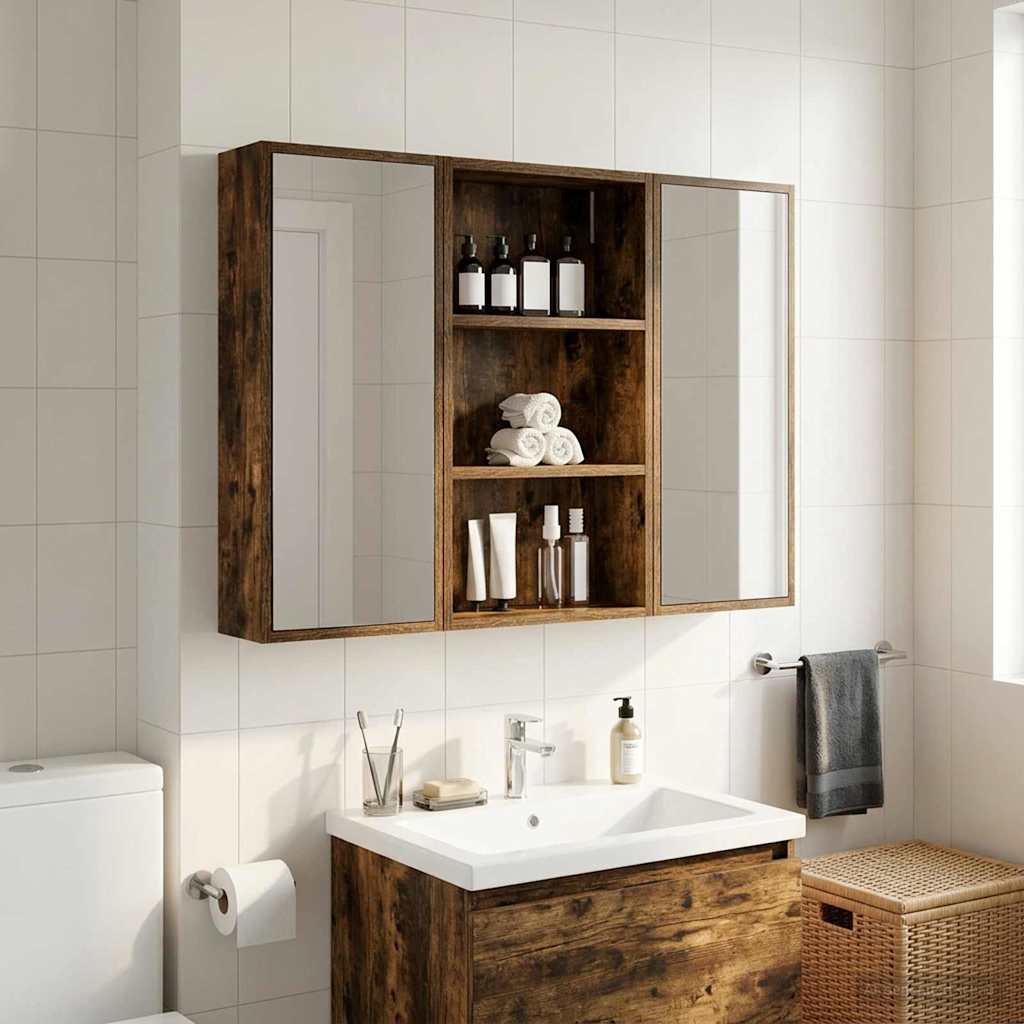 Badezimmer-Wandschrank Geräucherte Eiche 40 x 14 x 70 cm