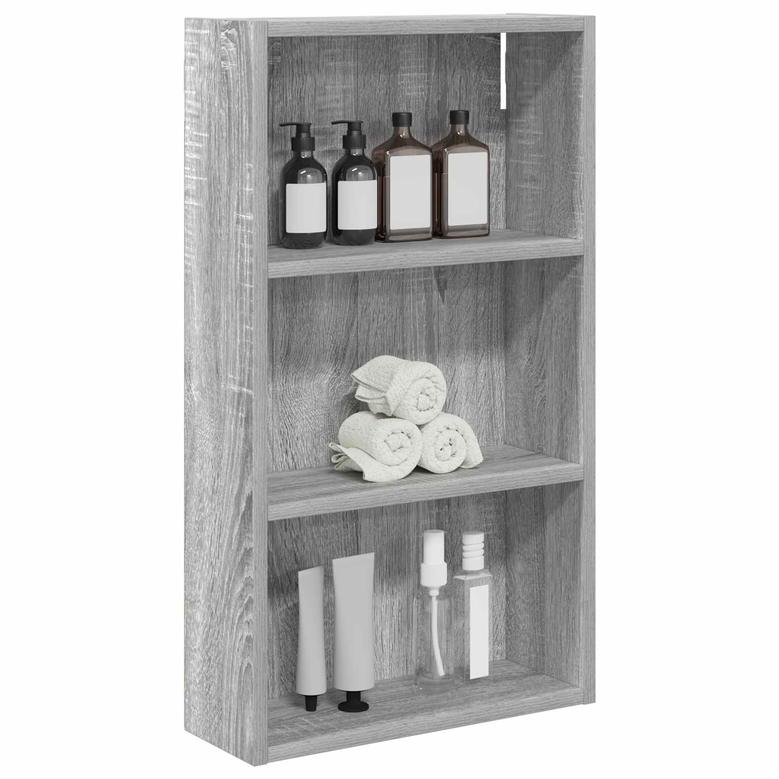 Badezimmer-Wandschrank mit Regal Graues Sonoma 40 x 14 x 70 cm