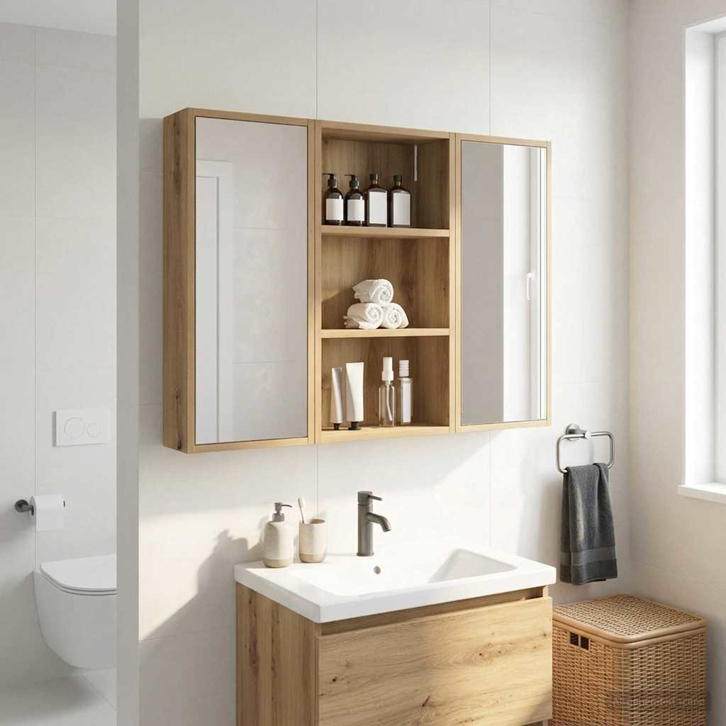Badezimmer-Wandschrank Kunsthandwerk Eiche 40 x 14 x 70 cm