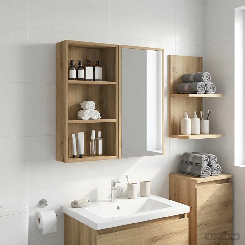 Badezimmer-Wandschrank Kunsthandwerk Eiche 40 x 14 x 70 cm