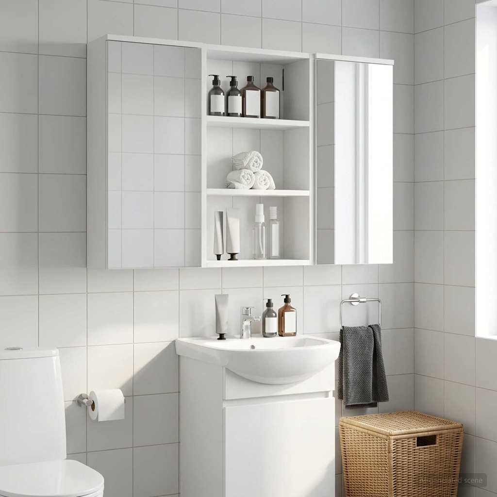 Badezimmer-Wandschrank Weiß 40 x 16 x 62,5 cm Holzwerkstoff