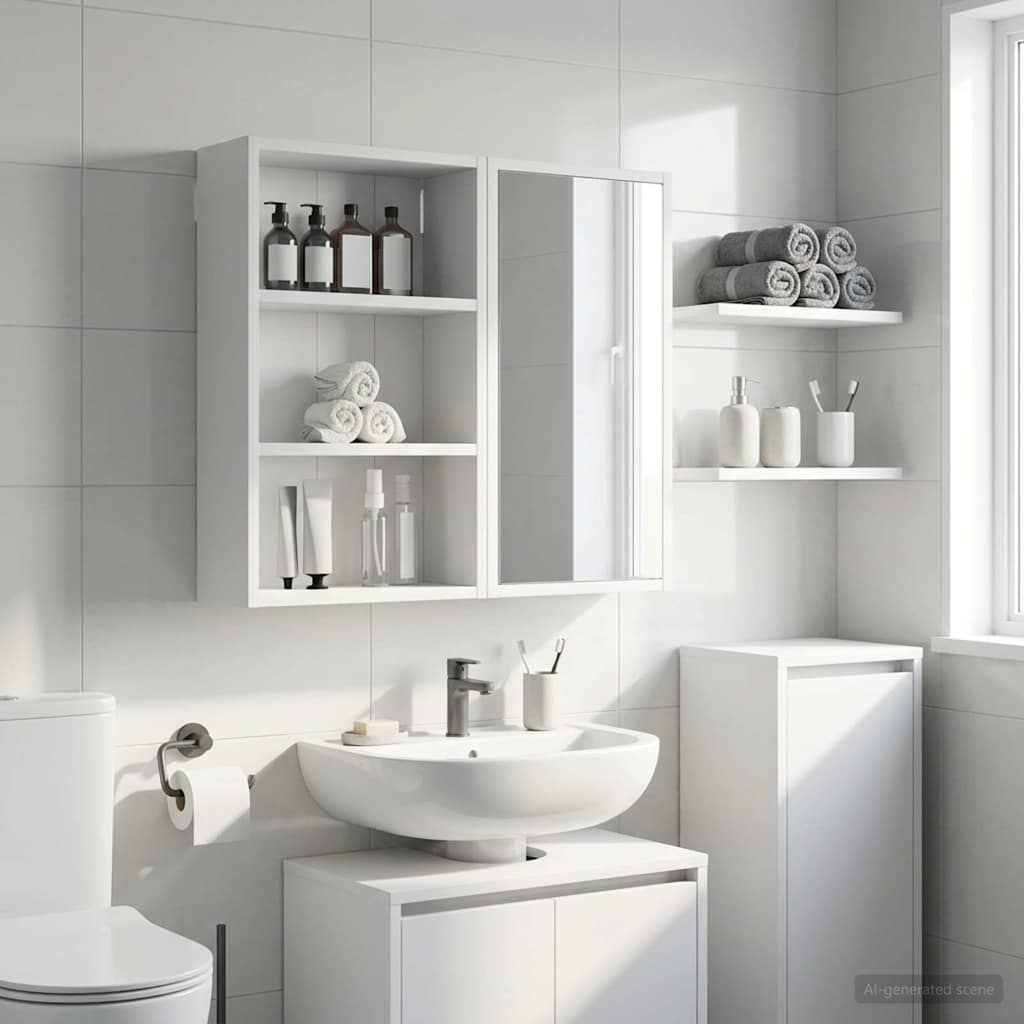 Badezimmer-Wandschrank Weiß 40 x 16 x 62,5 cm Holzwerkstoff