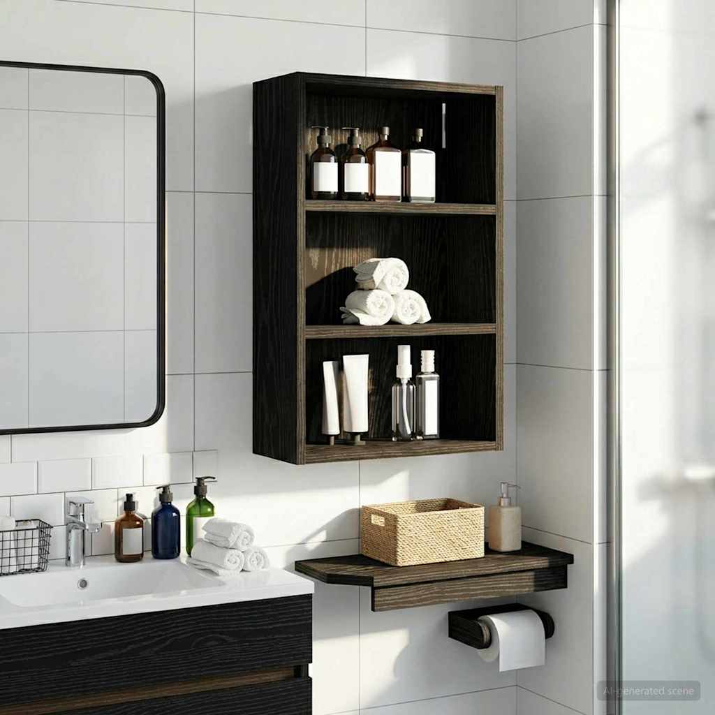 Badezimmer-Wandschrank Schwarze Eiche 40 x 16 x 62,5 cm