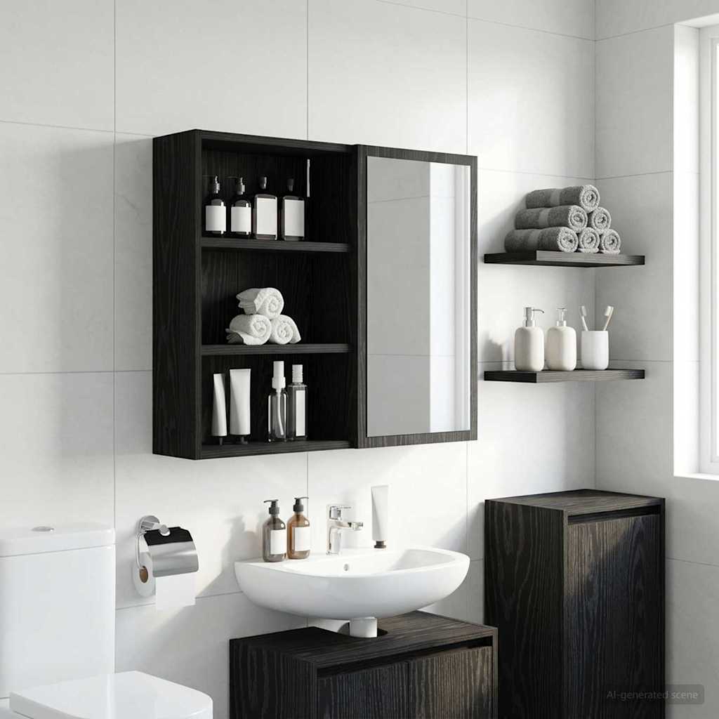 Badezimmer-Wandschrank Schwarze Eiche 40 x 16 x 62,5 cm