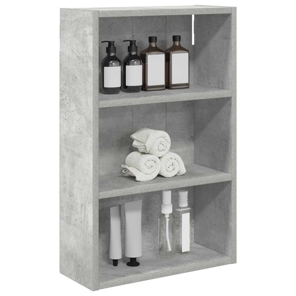 Badezimmer-Wandschrank mit Regal Betongrau 40 x 16 x 62,5 cm