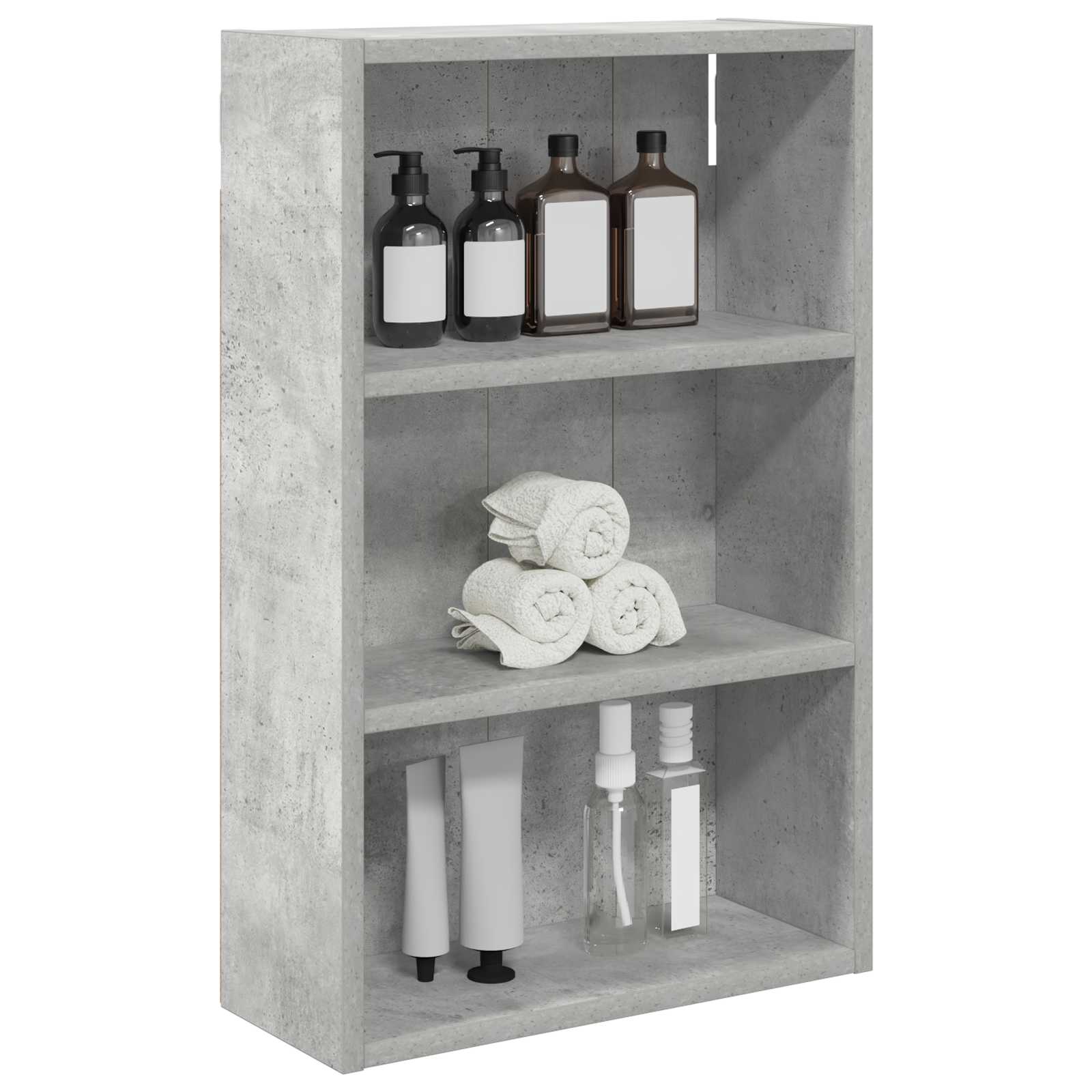 Badezimmer-Wandschrank mit Regal Betongrau 40 x 16 x 62,5 cm