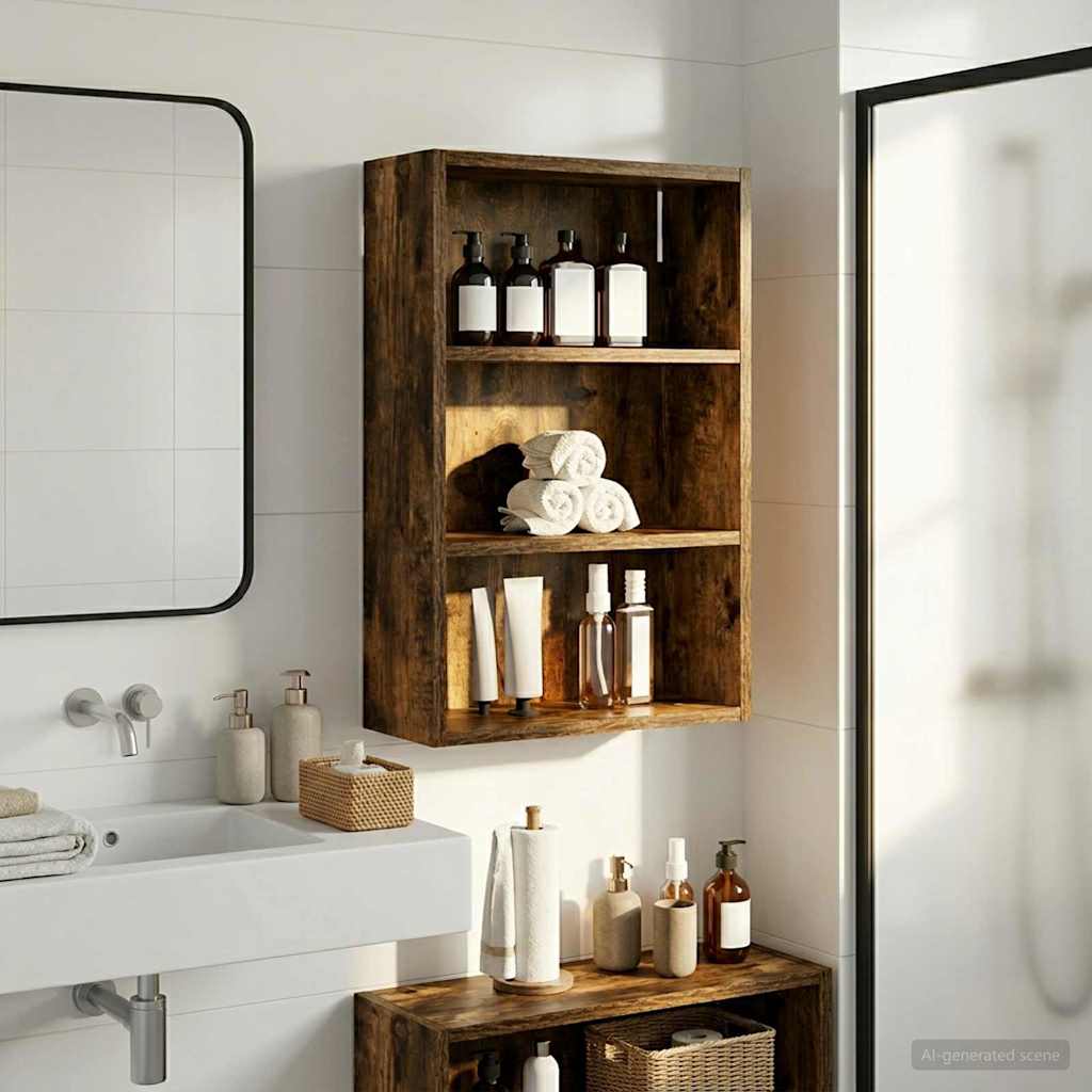 Badezimmer-Wandschrank Geräucherte Eiche 40 x 16 x 62,5 cm