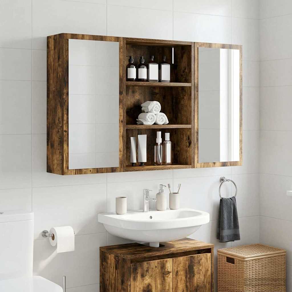 Badezimmer-Wandschrank Geräucherte Eiche 40 x 16 x 62,5 cm