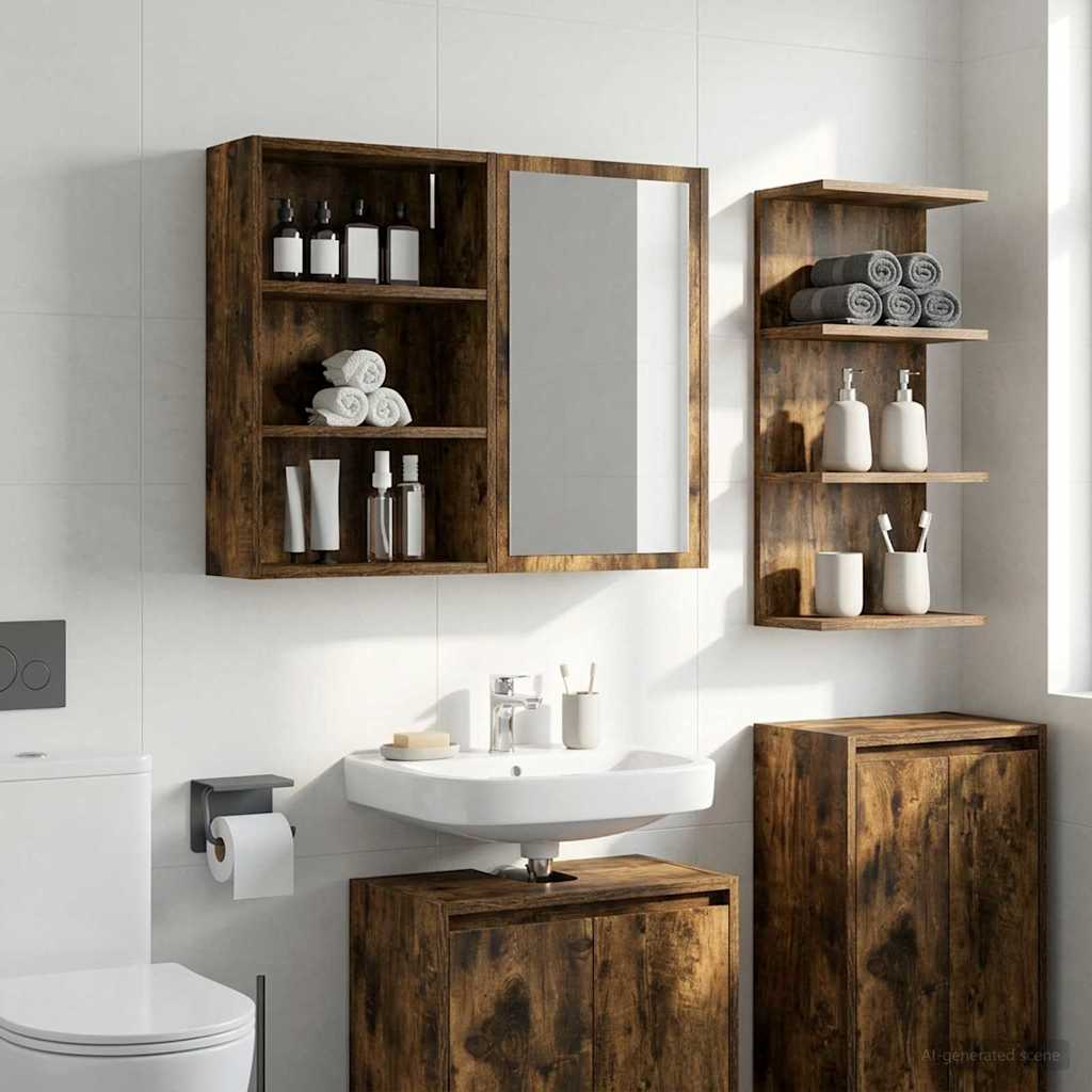 Badezimmer-Wandschrank Geräucherte Eiche 40 x 16 x 62,5 cm