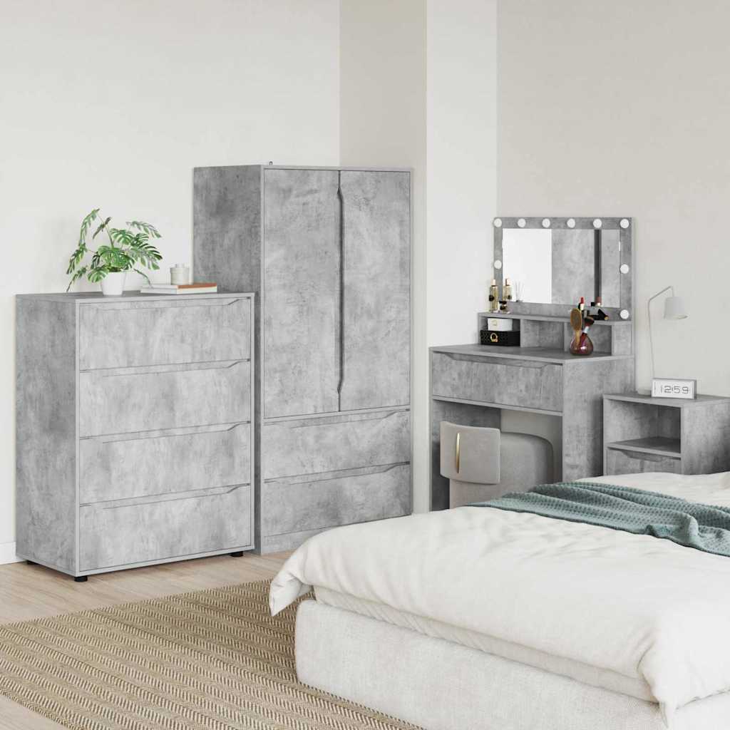 Stauraumschränke Beton Grau 80 x 48 x 105 cm Holzwerkstoff