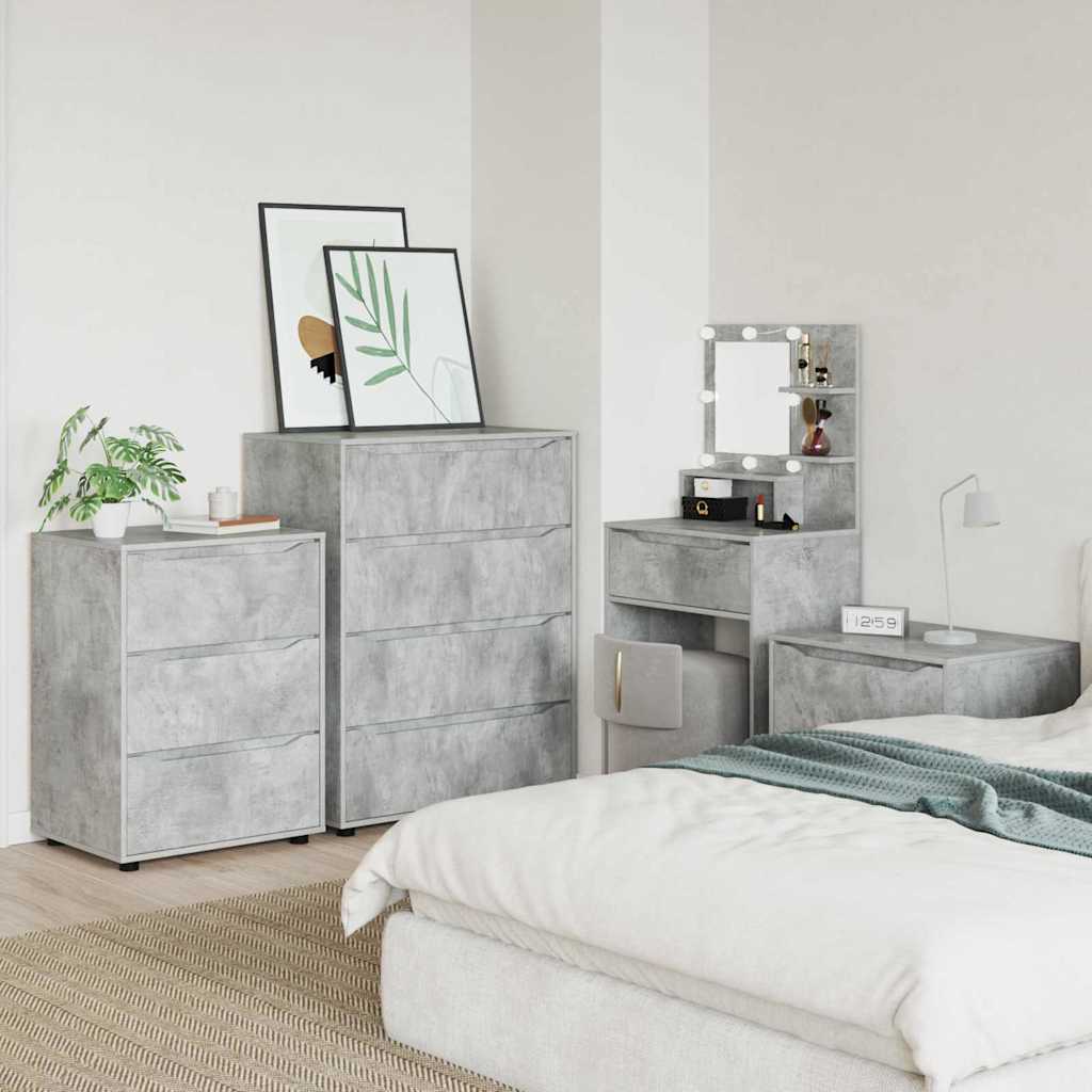 Stauraumschränke Beton Grau 80 x 48 x 105 cm Holzwerkstoff