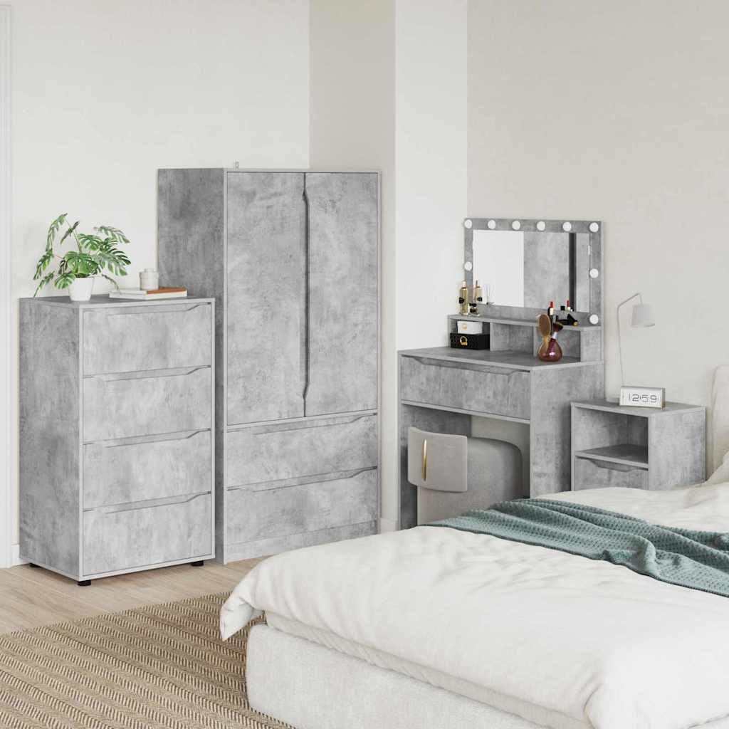 Stauraumschränke Beton Grau 60 x 48 x 105 cm Holzwerkstoff