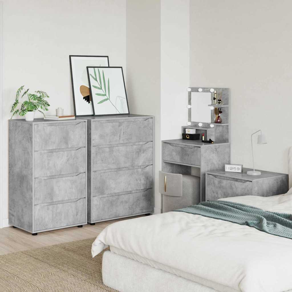 Stauraumschränke Beton Grau 60 x 48 x 105 cm Holzwerkstoff