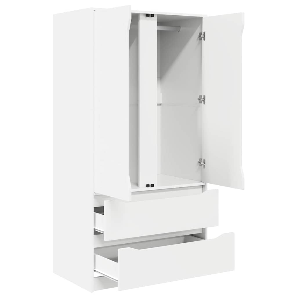 Kleiderschrank mit Tür Weiß 79,5 x 49 x 156 cm Holzwerkstoff