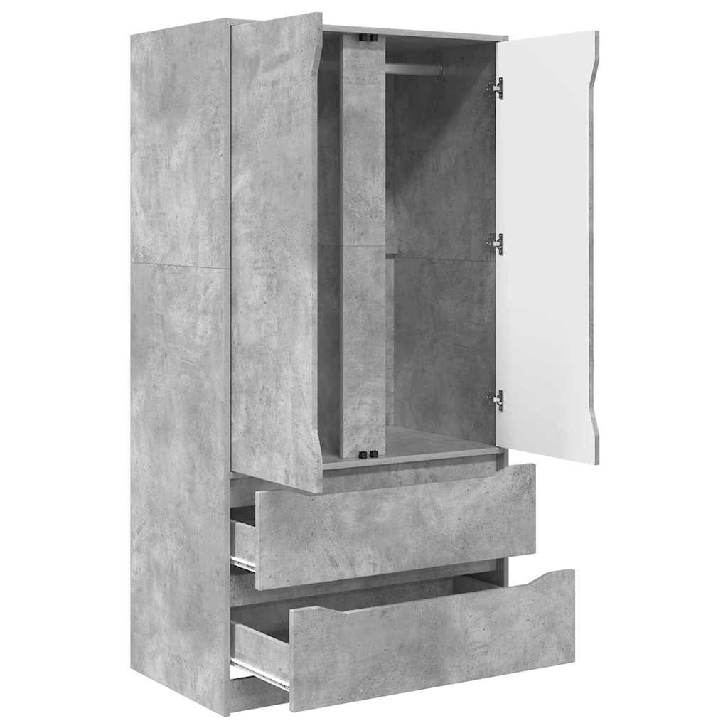 Kleiderschrank Betongrau 79,5 x 49 x 156 cm Holzwerkstoff