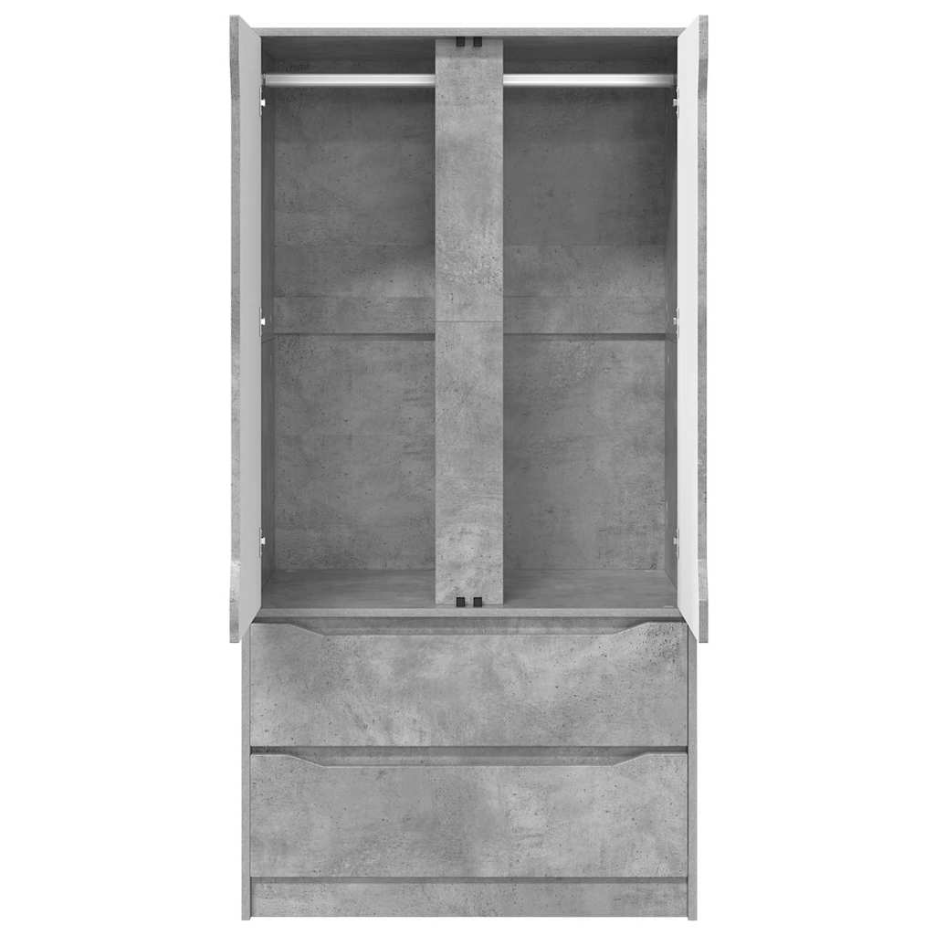 Kleiderschrank Betongrau 79,5 x 49 x 156 cm Holzwerkstoff