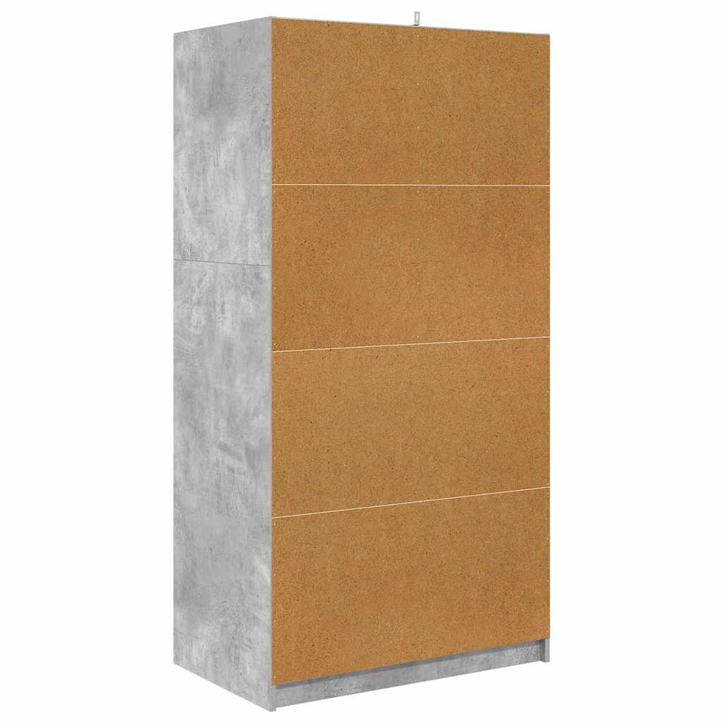 Kleiderschrank Betongrau 79,5 x 49 x 156 cm Holzwerkstoff
