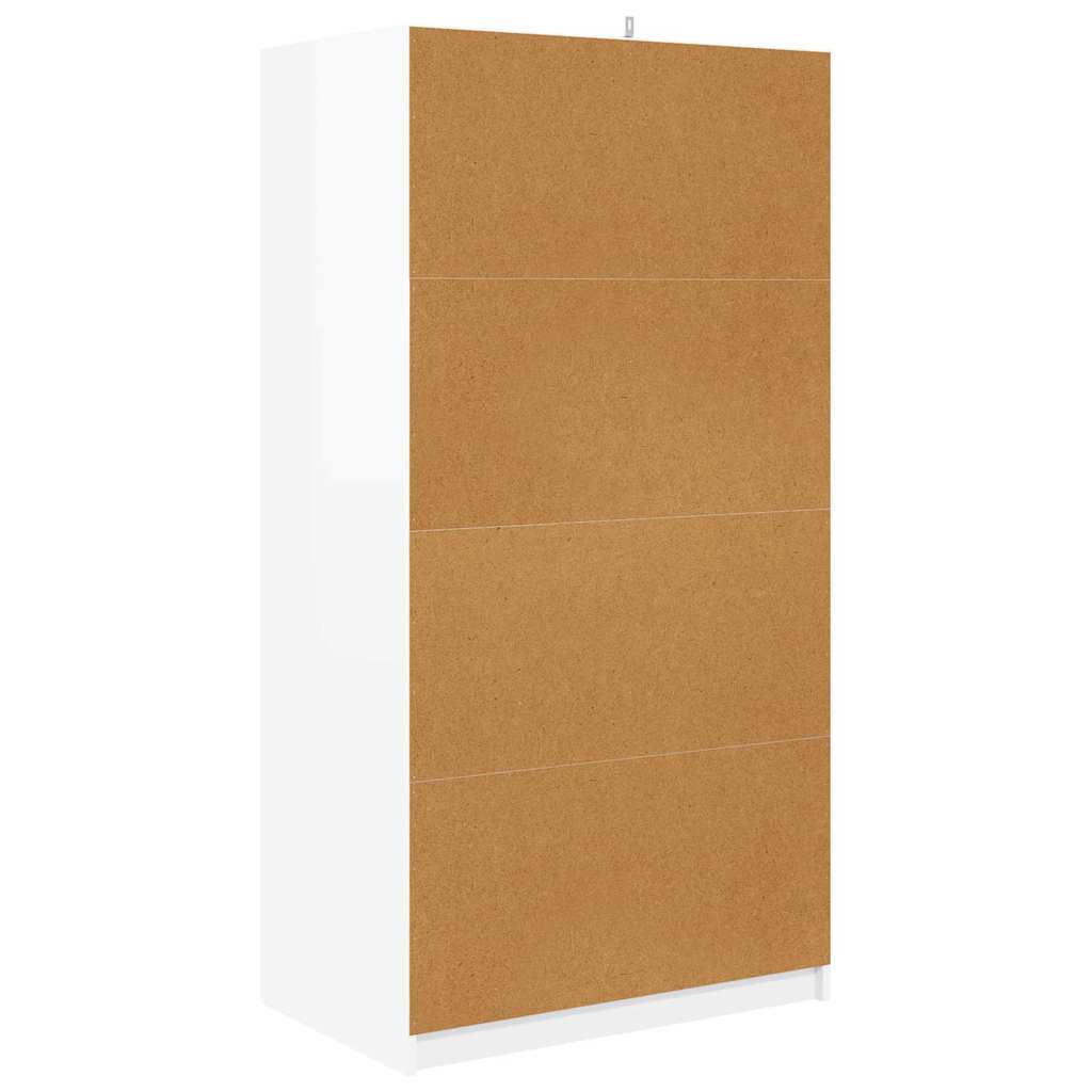 Kleiderschrank Hochglanz Weiß 79,5 x 49 x 156 cm Holzwerkstoff