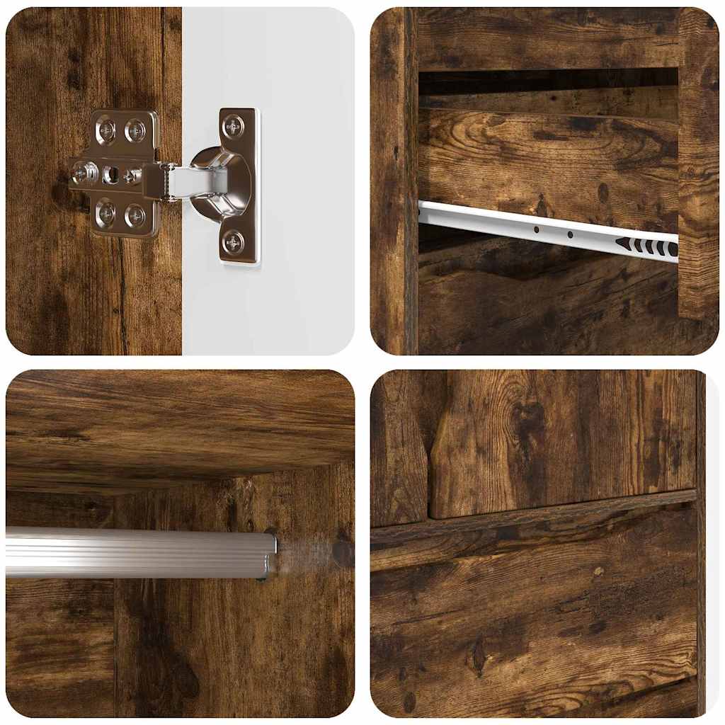 Kleiderschrank mit Tür Geräucherte Eiche 79,5 x 49 x 156 cm