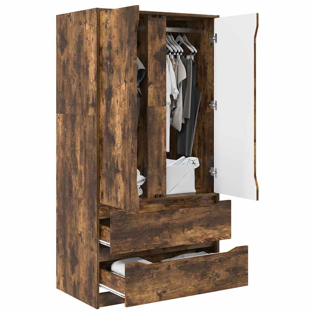 Kleiderschrank mit Tür Geräucherte Eiche 79,5 x 49 x 156 cm