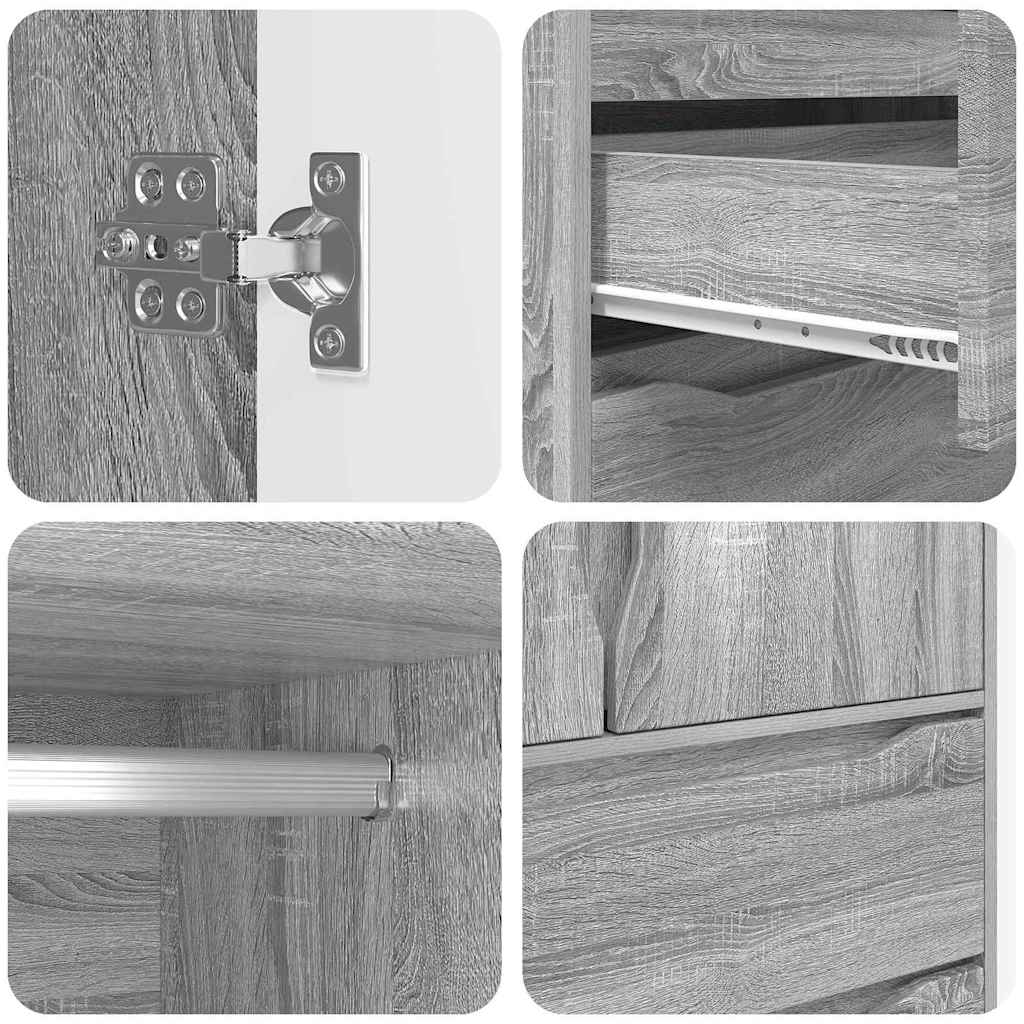 Kleiderschrank Graues Sonoma 79,5 x 49 x 156 cm Holzwerkstoff