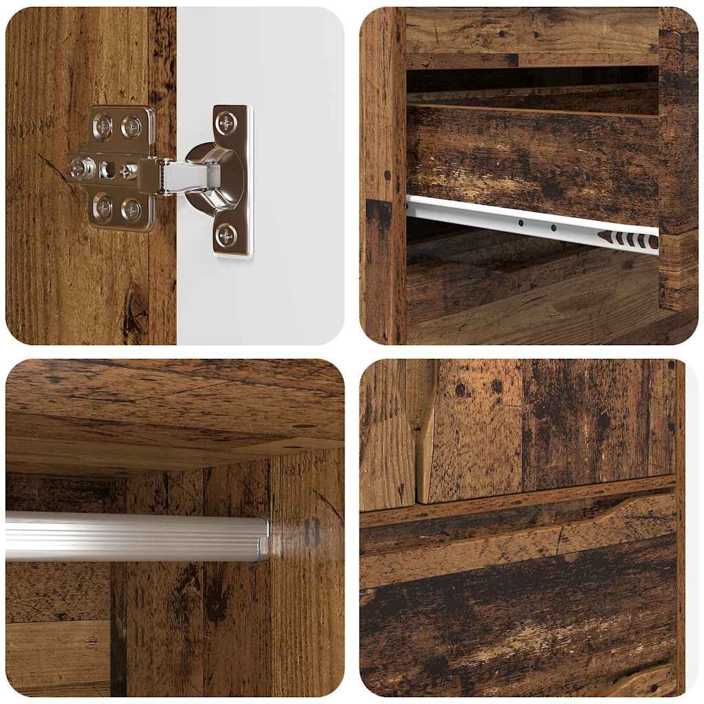 Kleiderschrank mit Tür Altholz 79,5 x 49 x 156 cm Holzwerkstoff