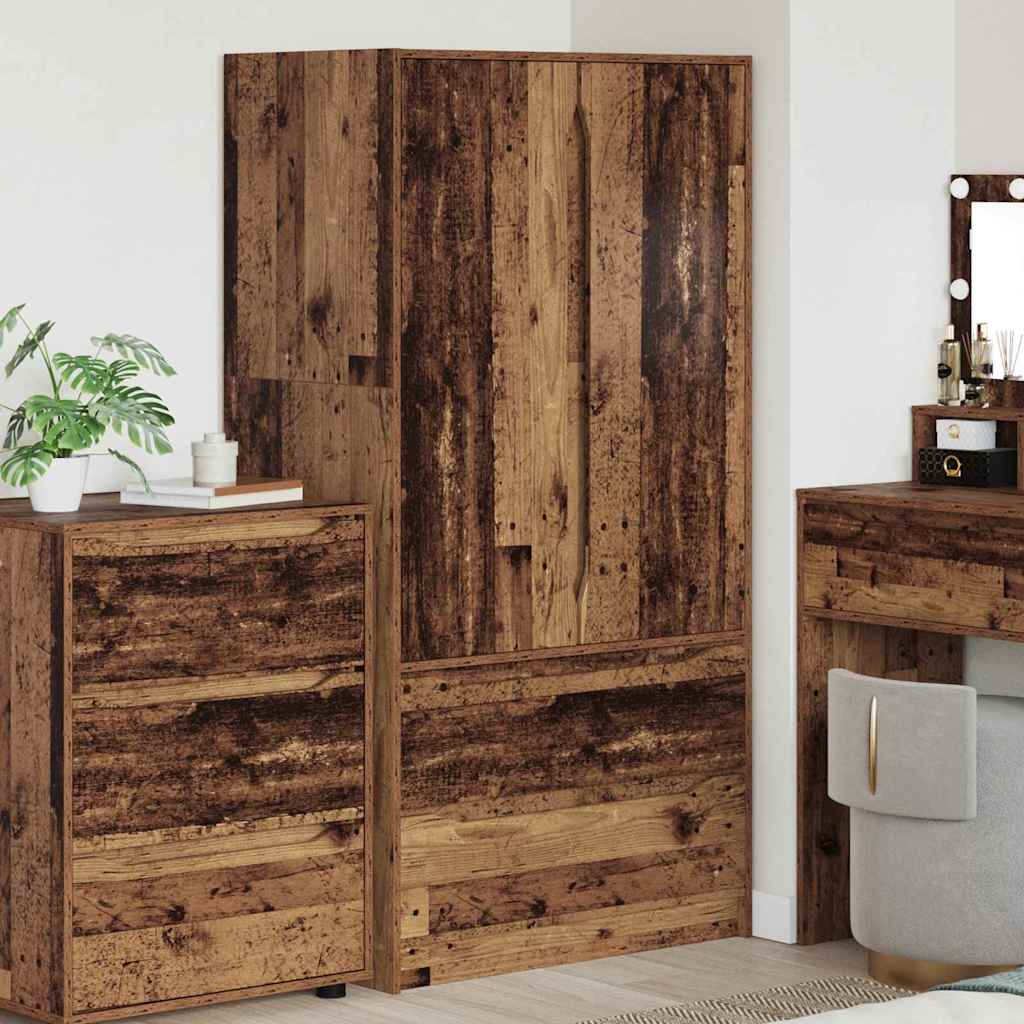 Kleiderschrank mit Tür Altholz 79,5 x 49 x 156 cm Holzwerkstoff