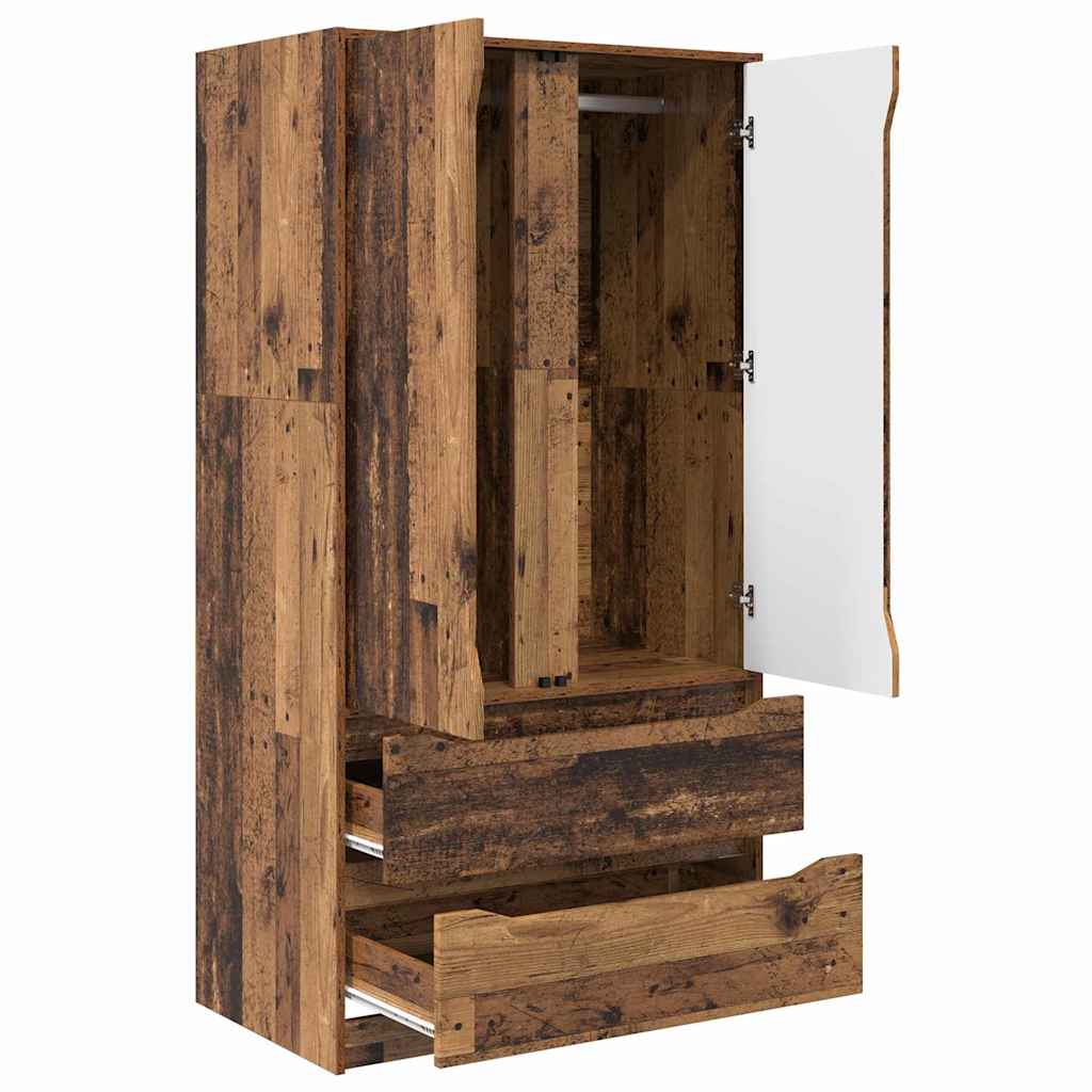 Kleiderschrank mit Tür Altholz 79,5 x 49 x 156 cm Holzwerkstoff