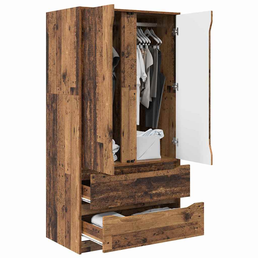 Kleiderschrank mit Tür Altholz 79,5 x 49 x 156 cm Holzwerkstoff